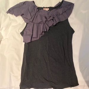 Marni Gray Ruffle Top